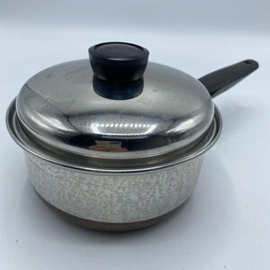 Revere Ware 3 Cup  Saucepan Pot Copper Bottom Stainless Lid Clinton IL USA Lid